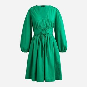 J. Crew V-neck Cotton Poplin Long Sleeve Dress